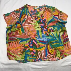 C&C California Multicolor Tropical Print Blouse